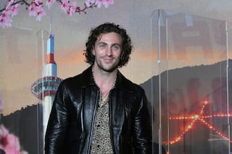KYOTO, JAPAN - AUGUST 23:  Aaron Taylor-Johnson attends the 'Bullet Train' stage greeting at Toho Cinemas Kyoto on August 23, 2022 in Kyoto, Japan.  (Photo by Jun Sato/WireImage)