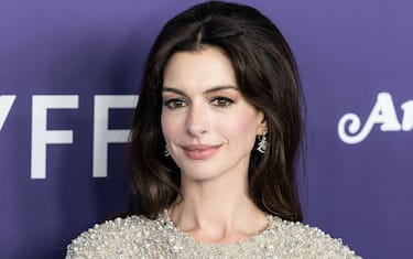 Anne Hathaway wearing dress and shoes by Valentino attends presentation of movie Armageddon Time during 60th New York Film Festival at Alice Tully Hall (Photo by Lev Radin/Pacific Press)
