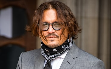LONDON, ENGLAND - JULY 13: Johnny Depp arrives  at the Royal Courts of Justice, Strand on July 13, 2020 in London, England.Hollywood actor is taking News Group Newspapers, publishers of The Sun, to court over allegations that he was violent towards his ex-wife, Amber Heard, 34. (Photo by Samir Hussein/WireImage)