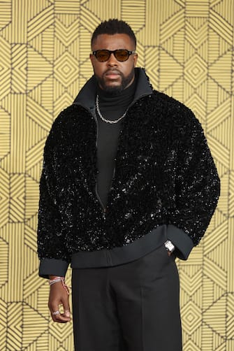 LONDON, ENGLAND - NOVEMBER 03: Winston Duke attends the "Black Panther: Wakanda Forever" European Premiere at Cineworld Leicester Square on November 03, 2022 in London, England.  (Photo by Mike Marsland / WireImage)