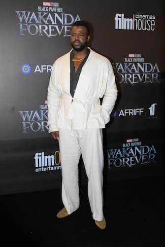 LAGOS, NIGERIA - NOVEMBER 06: Winston Duke poses on arrival for "Black Panther: Wakanda Forever" African Premiere, at Filmhouse Cinemas IMAX Lekki on November 06, 2022 in Lagos, Nigeria.  (Photo by Emmanuel Obianke / Getty Images)