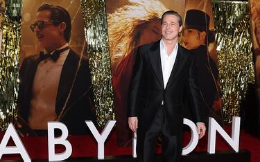 LOS ANGELES, CALIFORNIA - DECEMBER 15: Brad Pitt attends the global premiere screening of Paramount Pictures. "babylon" at the Academy Museum of Motion Pictures in Los Angeles, California on December 15, 2022. (Photo by Philip Faraone/Getty Images for Paramount Pictures)