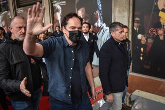 American film director Quentin Tarantino presents his book 'Cinema Speculation' in Milan, Italy, 07 April 2023. ANSA/MATTEO CORNER