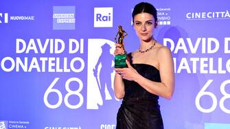 ROME, ITALY - MAY 10: Barbara Ronchi attends the 68th David Di Donatello winners photocall on May 10, 2023 in Rome, Italy. (Photo by Franco Origlia/WireImage,)