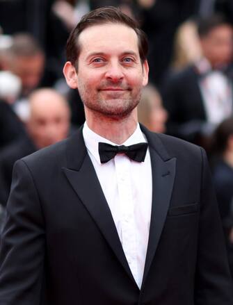 epa10641101 Tobey Maguire arrives for the screening of 'Killers of the Flower Moon' during the 76th annual Cannes Film Festival, in Cannes, France, 20 May 2023. The festival runs from 16 to 27 May.  EPA/Mohammed Badra