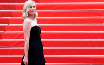 epa10641376 Kirsten Dunst arrives for the screening of 'Killers of the Flower Moon' during the 76th annual Cannes Film Festival, in Cannes, France, 20 May 2023. The festival runs from 16 to 27 May.  EPA/SEBASTIEN NOGIER