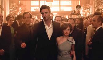 USA.  Cailee Spaeny and Jacob Elordi in a scene from the (C)A24 new film: Priscilla (2023) .  Plot: Sofia Coppola's take on the relationship between Priscilla and Elvis Presley.  Ref: LMK110-J10069-260723 Supplied by LMKMEDIA.  Editorial Only.  Landmark Media is not the copyright owner of these Film or TV stills but provides a service only for recognized Media outlets.  pictures@lmkmedia.com