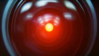 The movie "2001: A Space Odyssey", directed by Stanley Kubrick. Screenplay by Stanley Kubrick and Arthur C. Clarke. The camera eye of the HAL 9000 computer on Discovery One spaceship. Initial theatrical release April 6, 1968. Screen capture. Â© 1968 Metro-Goldwyn-Mayer Studios. Credit: Â© 1968 MGM / Flickr / Courtesy Pikturz.
Image intended only for use to help promote the film, in an editorial, non-commercial context.