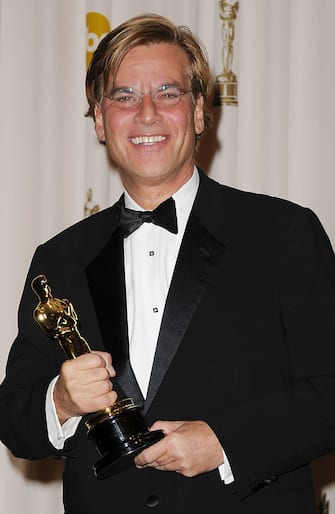 HOLLYWOOD, CA - FEBRUARY 27:  Screenwriter Aaron Sorkin, winner of the award for Best Adapted Screenplay for 'The Social Network', poses in the press room during the 83rd Annual Academy Awards held at the Kodak Theatre on February 27, 2011 in Hollywood, California.  (Photo by Jason Merritt/Getty Images)
