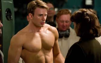 Left to right: Chris Evans plays Steve Rogers and Hayley Atwell plays Peggy Carter in Marvel Studios? CAPTAIN AMERICA: THE FIRST AVENGER.
