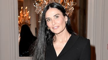 PARIS, FRANCE - FEBRUARY 29: Demi Moore attends the Monot show as part of the Paris Fashion Week Womenswear Fall/Winter 2020/2021 on February 29, 2020 in Paris, France. (Photo by Jacopo Raule/Getty Images)