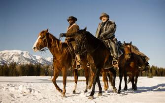 Jamie Foxx, left, and Christoph Waltz star in Columbia Pictures' "Django Unchained."