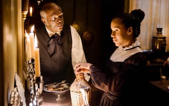 SAMUEL L. JACKSON, left, and KERRY WASHINGTON in Columbia Pictures' "Django Unchained," starring Christoph Waltz and Jamie Foxx.