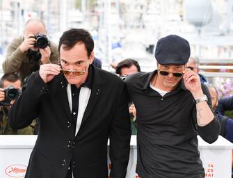CANNES, FRANCE - MAY 22:Director Quentin Tarantino and Brad Pitt attend theÂ photocall for "Once Upon A Time In Hollywood"  during the 72nd annual Cannes Film Festival on May 22, 2019 in Cannes, France. (Photo by George Pimentel/WireImage)