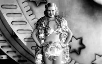 Ginger Rogers Wearing Coin Cape Costume from the Film Gold Diggers of 1933.