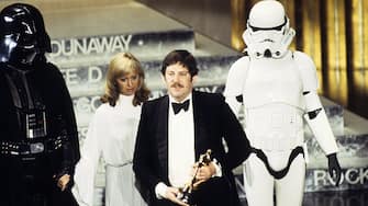 129043113 THE 50TH ANNUAL ACADEMY AWARDS - Show Coverage - Shoot Date: April 3, 1978. (Photo by Walt Disney Television via Getty Images Photo Archives/Walt Disney Television via Getty Images)
DARTH VADER;UNKNOWN;JOHN MOLLO;STORMTROOPER