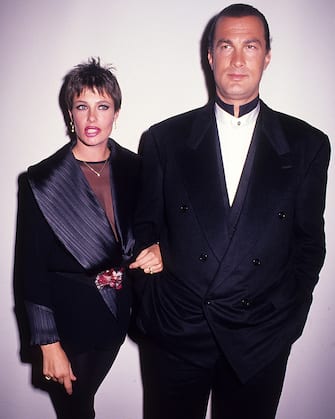 Steven Seagal and Kelly LeBrock at film premiere of "Out for Justice" (Photo by Tom Wargacki/WireImage)