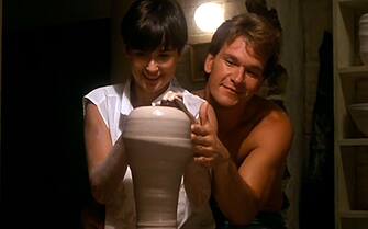 *CLASSIC MOVIE MOMENTS*Patrick Swayze (as Sam Wheat) and Demi Moore (as Molly Jensen) in the 1990 film 'Ghost' (@Paramount Pictures). Captioned 13 March 2013.Ref:  LMK112-41547-130313                                                                                                                                                                                                                                                                             WWW.LMKMEDIA.COMSupplied by LMK Media. Editorial Only. LMK Media is not the copyright owner of these Film or TV stills but provides a service