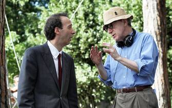Roberto Benigni e Woody Allen in una foto di scena di 'To Rome With Love',  il film che Woody Allen ha presentato oggi 13 aprile 2012 a Roma in anteprima mondiale.
ANSA/UFFICIO STAMPA STUDIO LUCHERINI PIGNATELLI   +++NO SALES - EDITORIAL USE ONLY+++