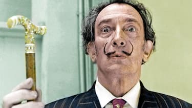 Spanish Catalan surrealist painter Salvador Dali photographed in Barcelona Spain on May 24, 1966. (Photo by Jack Mitchell/Getty Images).