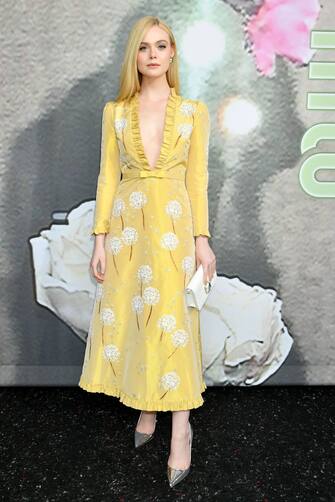 PARIS, FRANCE - MARCH 05: Elle Fanning attends the Miu Miu show as part of the Paris Fashion Week Womenswear Fall/Winter 2019/2020  on March 05, 2019 in Paris, France. (Photo by Dominique Charriau/Getty Images for miu miu)