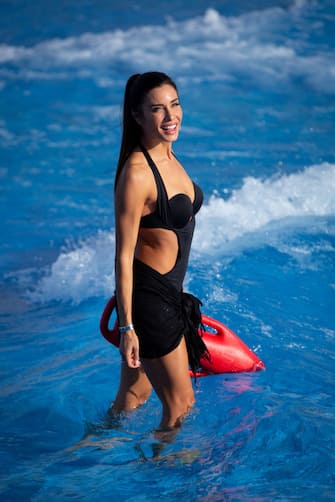 MADRID, SPAIN - JUNE 13: Pilar Rubio poses in a bikini during the Warner Bros. beach opening on June 13, 2019 in Madrid, Spain. (Photo by Pablo Cuadra/Getty Images)