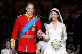 LONDON, ENGLAND - APRIL 29:  TRH Prince William, Duke of Cambridge and Catherine, Duchess of Cambridge smile following their marriage at Westminster Abbey on April 29, 2011 in London, England. The marriage of the second in line to the British throne was led by the Archbishop of Canterbury and was attended by 1900 guests, including foreign Royal family members and heads of state. Thousands of well-wishers from around the world have also flocked to London to witness the spectacle and pageantry of the Royal Wedding.  (Photo by Chris Jackson/Getty Images)