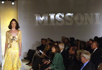 LOS ANGELES - NOVEMBER 30:  A model walks the runway at the Missoni Spring 2005 and Retrospective Fashion Show at Neiman Marcus on November 30, 2004 in Beverly Hills, California. (Photo by Matthew Simmons/Getty Images)