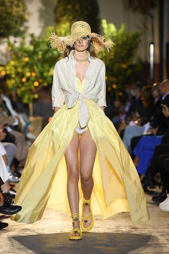 MILAN, ITALY - SEPTEMBER 24: A model walks the runway at the Etro fashion show during the Milan Women's Fashion Week on September 24, 2020 in Milan, Italy. (Photo by Daniele Venturelli/Daniele Venturelli/WireImage )
