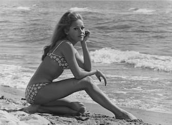 German-born actress Ira Hagen on a beach in Italy, May 1968. (Photo by Keystone Features/Hulton Archive/Getty Images)