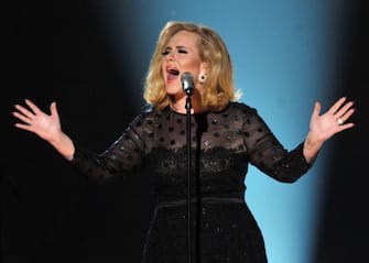 LOS ANGELES, CA - FEBRUARY 12:  Singer Adele performs onstage at the 54th Annual GRAMMY Awards held at Staples Center on February 12, 2012 in Los Angeles, California.  (Photo by Kevin Winter/Getty Images)