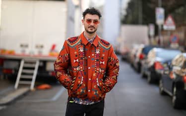 MILAN, ITALY - FEBRUARY 21: Carl Brave is seen before Etro during Milan Fashion Week Fall/Winter 2020-2021 on February 21, 2020 in Milan, Italy. (Photo by Jeremy Moeller/Getty Images)