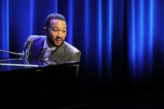 ORANGEBURG, SOUTH CAROLINA - FEBRUARY 26: Musician John Legend performs at a Get Out the Vote Rally with Democratic presidential candidate, Senator Elizabeth Warren (D-MA) at South Carolina State University ahead of South Carolina's primary on February 26, 2020 in Orangeburg, South Carolina. South Carolinians go to the polls on Saturday for what will be a crucial test of African American support for the Democratic candidates for president. (Photo by Spencer Platt/Getty Images)
