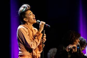 SANREMO, ITALY - OCTOBER 18:  Nina Zilli performs at Tenco Prize 2019 at Teatro Ariston on October 18, 2019 in Sanremo, Italy. (Photo by Roberto Finizio/Getty Images)