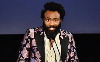 LOS ANGELES, CALIFORNIA - NOVEMBER 02: Donald Glover, wearing Gucci, speaks onstage during the 2019 LACMA Art + Film Gala Presented By Gucci at LACMA on November 02, 2019 in Los Angeles, California. (Photo by Emma McIntyre/Getty Images for LACMA)