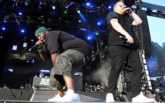 LONDON, ENGLAND - MAY 31: El-P and Killer Mike of Run the Jewels perform live on stage during the All Points East Festival at Victoria Park on May 31, 2019 in London, England. (Photo by Simone Joyner/Getty Images)