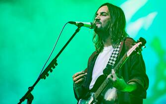 SAN DIEGO, CALIFORNIA - MARCH 09: Musician Kevin Parker of Tame Impala performs on stage at Pechanga Arena on March 09, 2020 in San Diego, California. (Photo by Daniel Knighton/Getty Images)