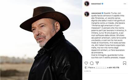 Vasco Rossi contro Donald Trump su Instagram: “Vecchio senza dignità”