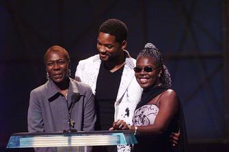 Will Smith with the mothers of slain rap stars Tupac Shakur and Notorious BIG at the 1999 MTV Video Music Awards at the Metropolitan Opera House, Lincoln Center in New York City, 9/9/99. (Photo by Frank Micelotta/ImageDirect)