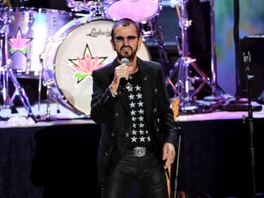 LOS ANGELES, CALIFORNIA - SEPTEMBER 01: Ringo Starr performs during the Ringo Starr and his All Starr Band concert at The Greek Theatre on September 01, 2019 in Los Angeles, California. (Photo by Kevin Winter/Getty Images)