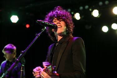 WEST HOLLYWOOD, CA - SEPTEMBER 26:  Singer LP performs at The Roxy Theatre on September 26, 2014 in West Hollywood, California.  (Photo by Chelsea Lauren/WireImage)