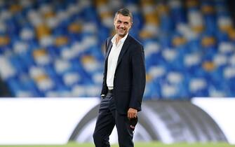 1255779503 NAPLES, ITALY - JULY 12: Paolo Maldini AC Milan Technical Director smiles before the Serie A match between SSC Napoli and AC Milan at Stadio San Paolo on July 12, 2020 in Naples, Italy. (Photo by Francesco Pecoraro/Getty Images)
