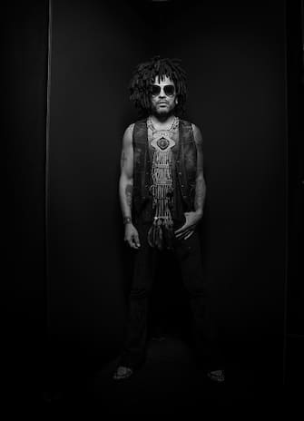 LOS ANGELES, CA - OCTOBER 09:  (EDITORS NOTE: Image has been converted to black and white.) Lenny Kravitz poses for a portrait at the American Music Awards at Microsoft Theater on October 9, 2018 in Los Angeles, California.  (Photo by Rich Fury/AMA2018/Getty Images For dcp)