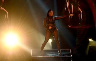 LOS ANGELES, CALIFORNIA - NOVEMBER 22: In this image released on November 22, Megan Thee Stallion performs onstage for the 2020 American Music Awards at Microsoft Theater on November 22, 2020 in Los Angeles, California. (Photo by Kevin Winter/Getty Images for dcp)