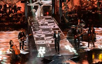 470216533 SANREMO, ITALY - FEBRUARY 18: Perturbazione attend the opening night of the 64th Festival di Sanremo 2014 at Teatro Ariston on February 18, 2014 in Sanremo, Italy. (Photo by Venturelli/Getty Images)