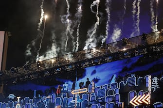 epa08995092 Canadian singer The Weeknd performs during the Halftime Show at the National Football League Super Bowl LV at Raymond James Stadium in Tampa, Florida, USA, 07 February 2021.  EPA/CJ GUNTHER