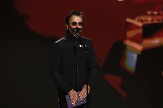 LOS ANGELES - MARCH 14: Ringo Starr presents the award for Record of the Year at THE 63rd ANNUAL GRAMMYÂ® AWARDS, broadcast live from the STAPLES Center in Los Angeles, Sunday, March 14, 2021 (8:00-11:30 PM, live ET/5:00-8:30 PM, live PT) on the CBS Television Network and Paramount+. (Photo by Cliff Lipson/CBS via Getty Images)