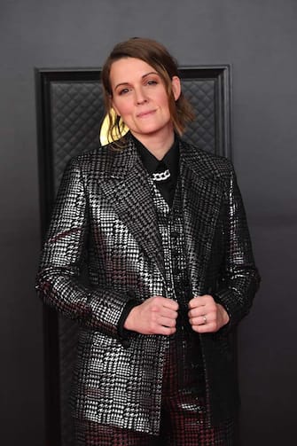 LOS ANGELES - MARCH 14: Brandi Carlile on the red carpet at THE 63rd ANNUAL GRAMMYÂ® AWARDS, broadcast live from the STAPLES Center in Los Angeles, Sunday, March 14, 2021 (8:00-11:30 PM, live ET/5:00-8:30 PM, live PT) on the CBS Television Network and Paramount+. (Photo by Phil McCarten/CBS via Getty Images)