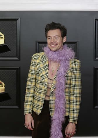LOS ANGELES - MARCH 14: Harry Styles at THE 63rd ANNUAL GRAMMY® AWARDS, broadcast live from the STAPLES Center in Los Angeles, Sunday, March 14, 2021 (8:00-11:30 PM, live ET/5:00-8:30 PM, live PT) on the CBS Television Network and Paramount+. (Photo by Francis Specker/CBS via Getty Images)