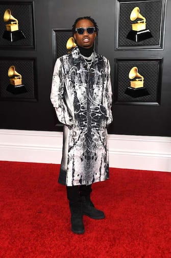 LOS ANGELES, CALIFORNIA - MARCH 14: Roddy Ricch attends the 63rd Annual GRAMMY Awards at Los Angeles Convention Center on March 14, 2021 in Los Angeles, California. (Photo by Kevin Mazur/Getty Images for The Recording Academy )